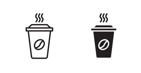 Coffee icon outlined icon vector collection.