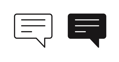 Comment icon outlined icon vector collection.