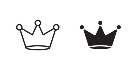 Crown icon outlined icon vector collection.