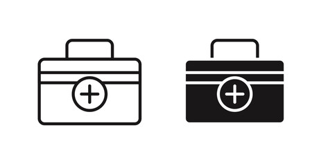 Doctor bag icon outlined icon vector collection.