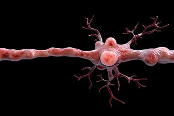 Detailed 3D Neuron Structure Illustration