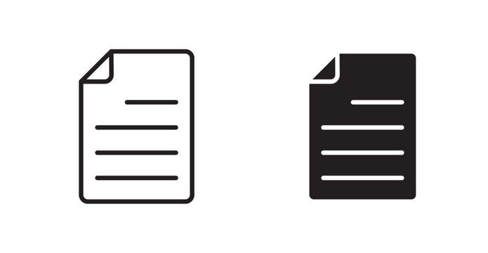 File icon outlined icon vector collection.