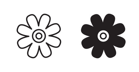 Flower icon outlined icon vector collection.