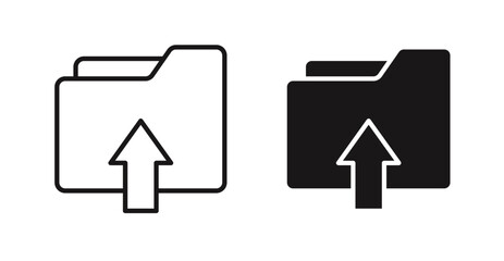 Folder upload icon outlined icon vector collection.