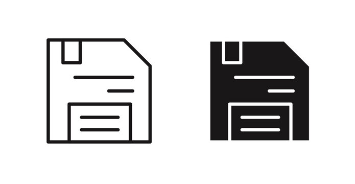 Floppy disk icon outlined icon vector collection.