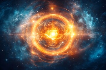 Obraz premium Fiery Cosmic Explosion in Deep Space