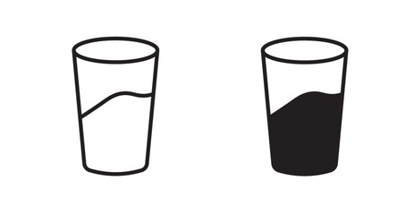 Glass icon outlined icon vector collection.