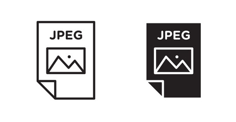 Jpg icon outlined icon vector collection.