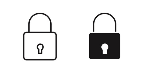 Lock icon outlined icon vector collection.