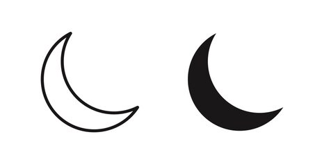 Obraz premium Moon icon outlined icon vector collection.