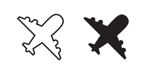 Plane icon outlined icon vector collection.