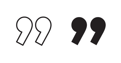 Quote right icon outlined icon vector collection.