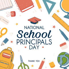 A colorful and cheerful digital illustration for School Principals' Day