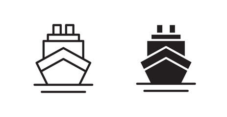 Ship icon outlined icon vector collection.