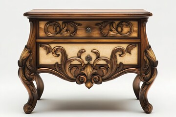 Elegant nightstand small with drawers and a decorative touch 