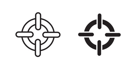 Target icon outlined icon vector collection.