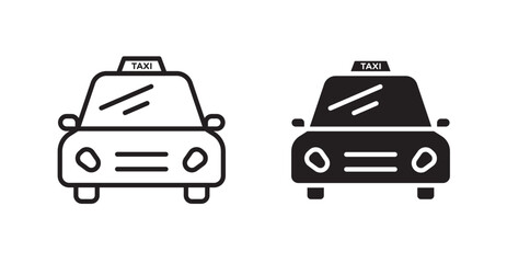 Taxi icon outlined icon vector collection.