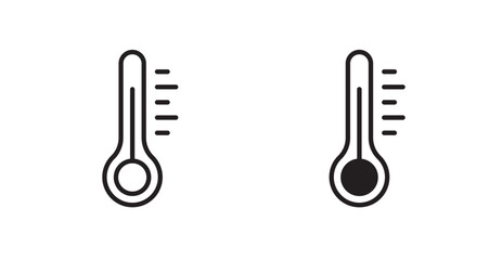 Temperature icon outlined icon vector collection.
