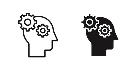 Thinking icon outlined icon vector collection.