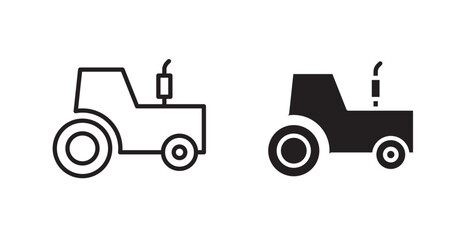 Tractor icon outlined icon vector collection.
