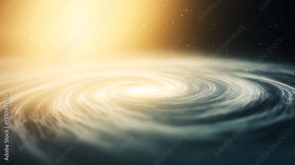 Aufkleber swirling galaxy with a bright core, surrounded by shimmering cosmic particles.