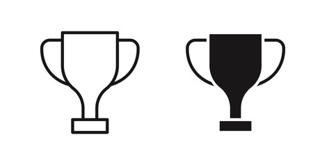 Trophy icon outlined icon vector collection.