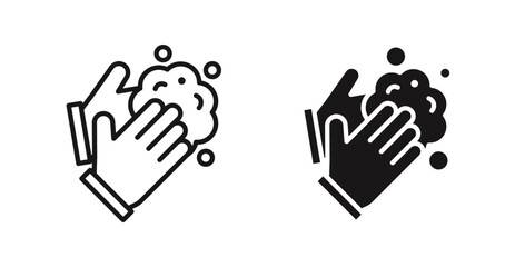 Wash your hands icon outlined icon vector collection.