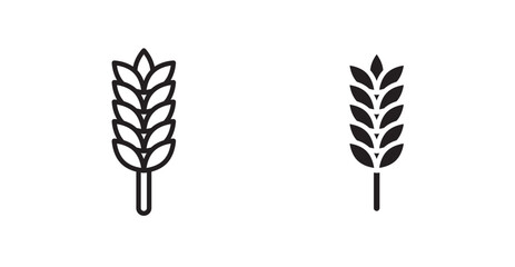 Wheat icon outlined icon vector collection.