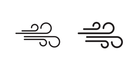 Wind icon outlined icon vector collection.