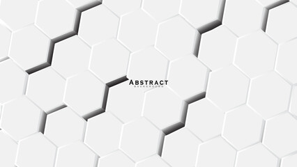 Hexa white Abstract Geometric Wide Banner Design Background