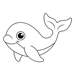Obraz premium Marine animals coloring pages on a white background. 