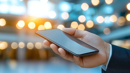 Hand holding smartphone, mobile technology, connection, and communication in the digital age