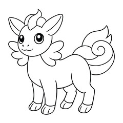 Naklejka premium Mythical beasts coloring pages on a white background.