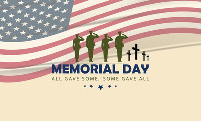 Memorial Day Tribute with Soldiers and American Flag