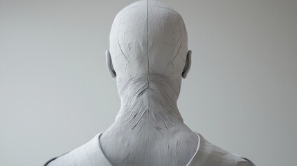 Minimalist Sculpture Featuring Abstract Human-Like Form from Behind