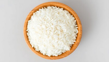 Rice Grain Wooden Bowl Top View