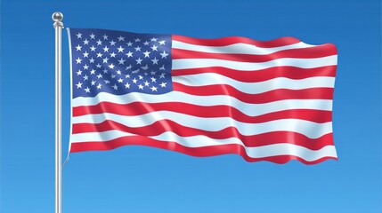Obraz premium A flag hoisting ceremony with people saluting the USA flag on Independence Day
