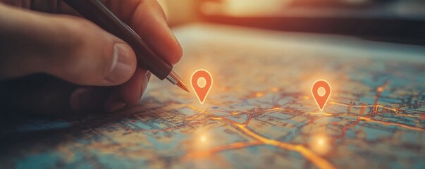 Planning a Journey: Tracing Routes on a Vintage Map