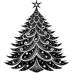 Obraz premium christmas trees black silhouette vector art and illustration