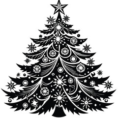 Fototapeta premium Christmas tree silhouette