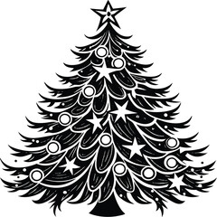 Obraz premium Christmas tree silhouette