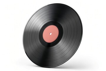 Obraz premium Nostalgic Vinyl Record on a Soft Surface Reflecting Musical Heritage and Vintage Aesthetics Generative AI