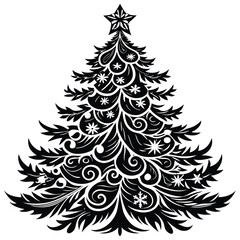 Obraz premium A simple yet elegant silhouette of a pine tree