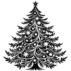 Obraz premium A simple yet elegant silhouette of a pine tree