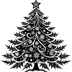 Obraz premium A simple yet elegant silhouette of a pine tree