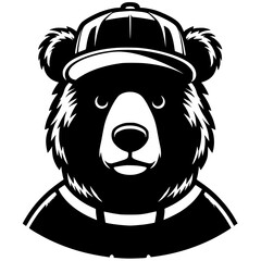 Cool dressed bear silhouette