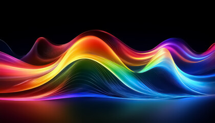 Vibrant Abstract Waves of Light in Motion
