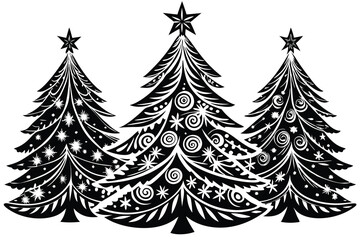 Obraz premium Christmas Tree Silhouette Design