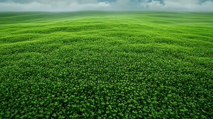Fototapeta premium Rolling Green Hills Under a Stormy Sky: Aerial Landscape Photography AI Generated