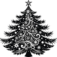 Obraz premium Christmas Tree Silhouette Design